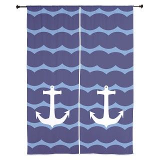 Anchor Navy Blue 84 Curtains by bikkimix