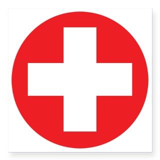red cross Square Sticker 3 x 3 by Admin_CP22904343