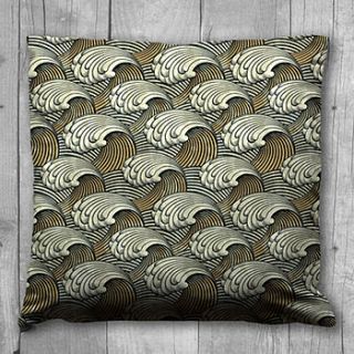 rolling wave design cushion by karen miller @ devon driftwood designs