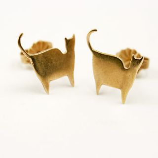 rose gold cat earrings by frillybylily