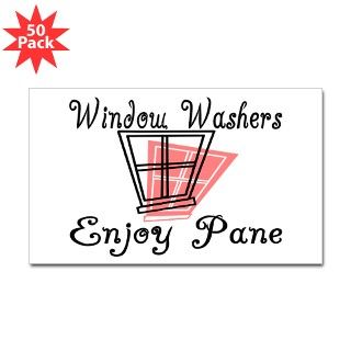 Window Washer Pane Rectangle Sticker 50 pk) by helluvashirt