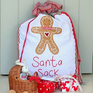 gingerbread man santa sack by little ella james