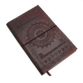fairtrade chocolate embossed leather notebook by paper high