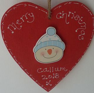 personalised heart christmas decoration by kitty's