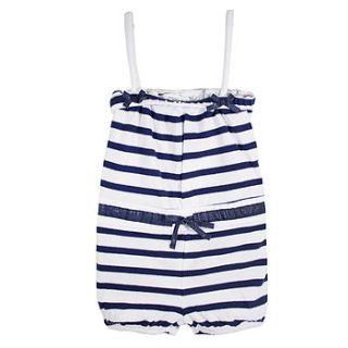 girls navy nautical summer playsuit by chateau de sable