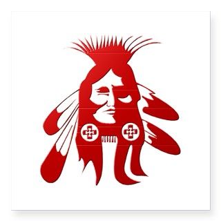 Native American Warrior #2 Square Sticker 3 x 3 by cultper