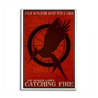 Hunger Games Catching Fire Poster Rectangle Magnet by wheemovie