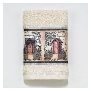Outhouses Country Hand Towel   Outhouse Bathroom Decor