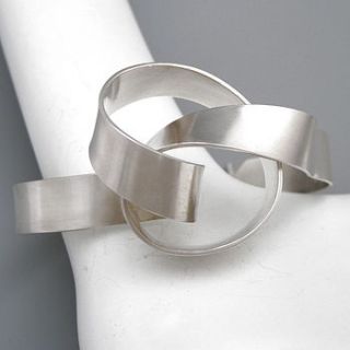 silver ribbon knot bracelet by jodie hook jewellery
