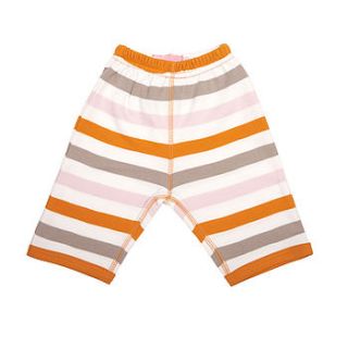 girls multi stripe cotton baby trousers by bob & blossom ltd