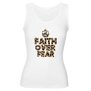 Faith Over Fear Womens Cheetah Print Tank Top by FOOLIESCLOTHINGSTORE