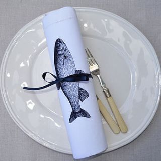 fish table napkin by the linen peddler