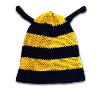 organic cotton bumble bee baby hat by bambino green