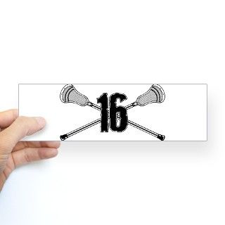 Lacrosse Number 16 Bumper Bumper Sticker by mmdg