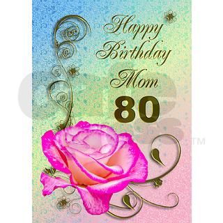 80th birthday card for mom, Elegant rose Greeting by SuperCards