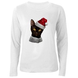 Santa Black Cat Long Sleeve T Shirt by Admin_CP7421068