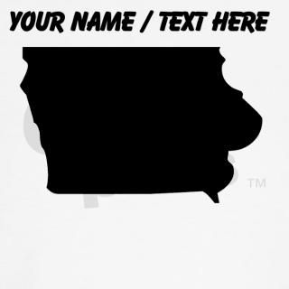 Custom Iowa Silhouette Long Sleeve T Shirt by CustomStateGifts