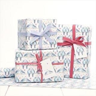 lovebirds gift wrap by julia davey