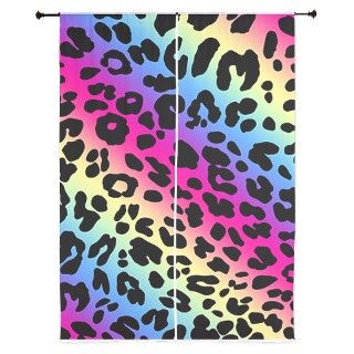 Neon Leopard Print 84 Curtains by HomeDecorStore
