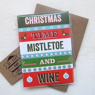 'mistletoe and wine' christmas card by of life & lemons