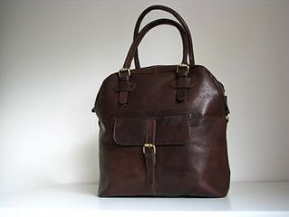 leather pocket tote handbag by the leather store