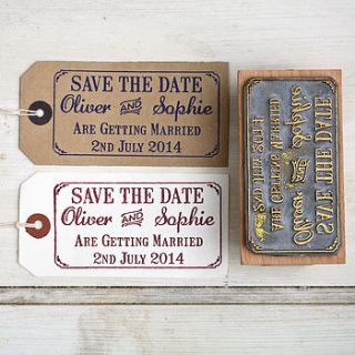 'save the date' rubber stamp with border by english stamp