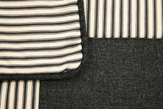 tweed and ticking stripe piped bedspread by rose & lyons