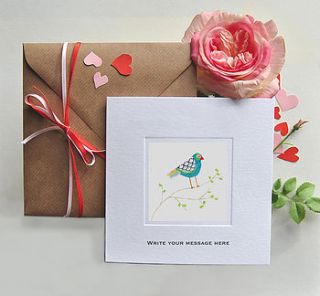 'birdy blue luxury valentine's card' by honey tree publishing