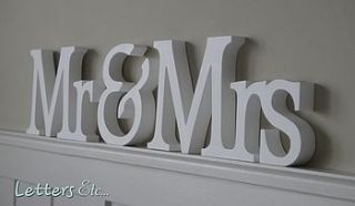 personalised 'mr & mrs' wooden name letters by letters etc