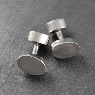 oval sterling silver cufflinks by otis jaxon silver and gold jewellery