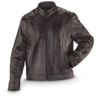 Men's Guide Gear Lambskin Motorcycle Jacket Brown, BROWN, M at  Mens Clothing store Leather Outerwear Jackets