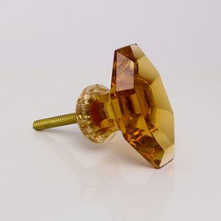 amber glass boat shaped knob by trinca ferro