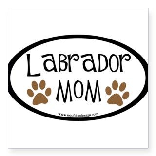 Labrador Mom Oval (inner border) Oval Sticker by Admin_CP4117350