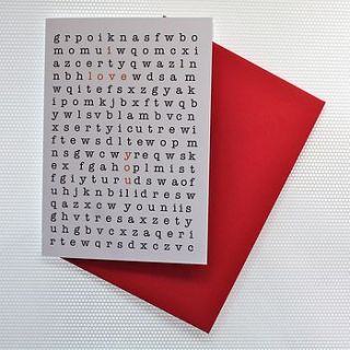 typographical valentines word puzzle card by adam regester art and illustration
