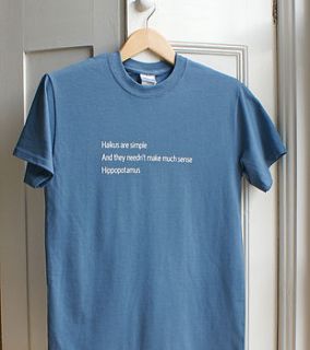 hippopotamus haiku t shirt by the literary gift company