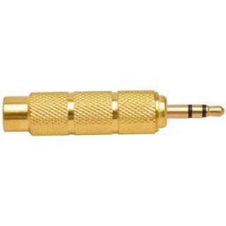 Seismic Audio   SAPT122   1/4" Female to 1/8" Male Adapter (Gold)   Converter for iPod, iPhone, Android, , Laptop, etc Musical Instruments