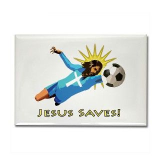 Jesus Saves Rectangle Magnet by aeonwear