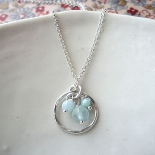 aquamarine cluster necklace by hazey designs