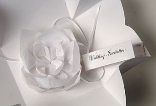 origami lotus flower invitation by paperbird design