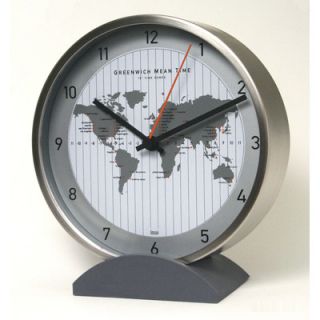 Bai Design Convertible Global Wall Clock with Stand in Silver