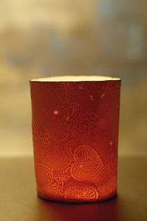 handmade porcelain tea light holder by the heart store