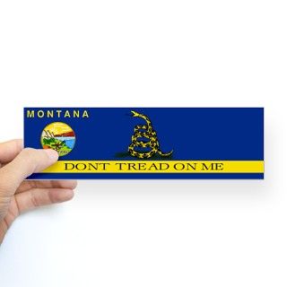 Dont Tread on Me Montana Flag Bumper Sticker by TeaPartyStates