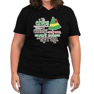 Elf Candy Food Groups Womens Plus Size V Neck Dar by holidayboutique