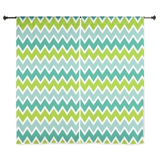 Aqua and Green Chevron Curtains by nature_tees