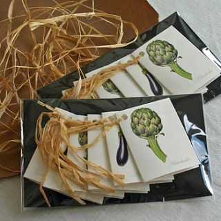 mediterranean vegetables gift tags by the botanical concept