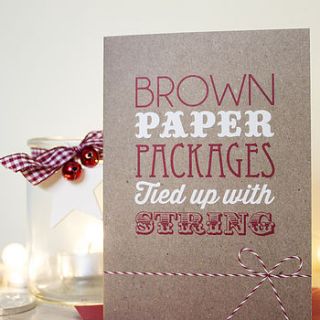brown paper packages christmas card by lovely cuppa