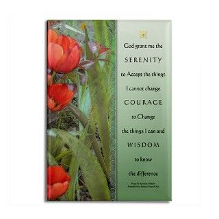 Serenity Prayer Red Tulips Rectangle Magnet by serenity_gifts