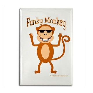 Funky Monkey Rectangle Magnet by slamdunks