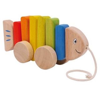 wooden fish pull along toy by sleepyheads