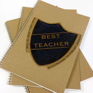personalised badge teachers notebook by 3 blonde bears